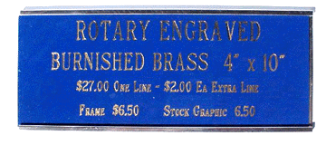 burnished brass stall nameplate