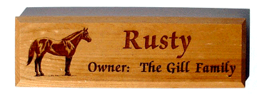 Wood Horse Stall Nameplate